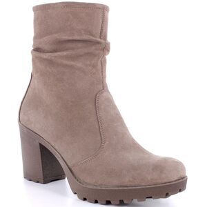 Alpine Swiss Bianca Womens Suede Slouch Ankle Boots Made in Italy High Heel Boot